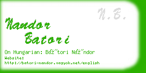 nandor batori business card